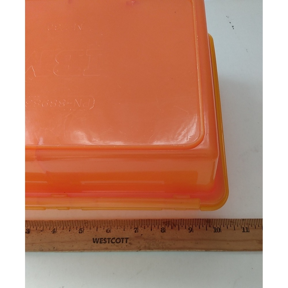 Vintage IBM Plastic Box Computer Storage Orange Rare - Picture 6 of 15